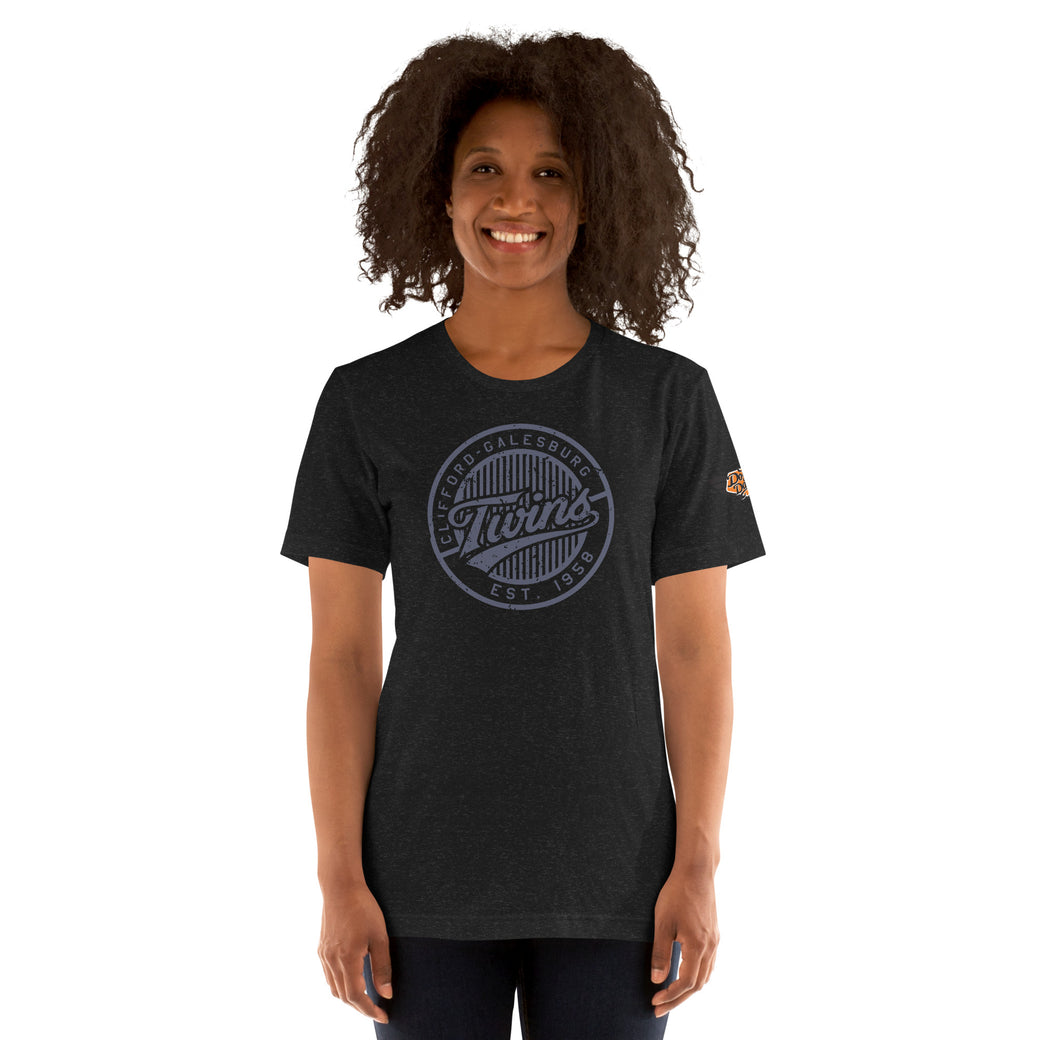 Clifford Twins Vintage Mascot Tee in black heather