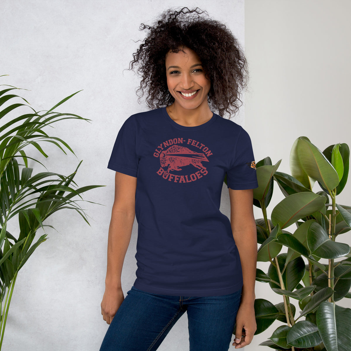Glyndon-Felton Buffaloes graphic tee in navy