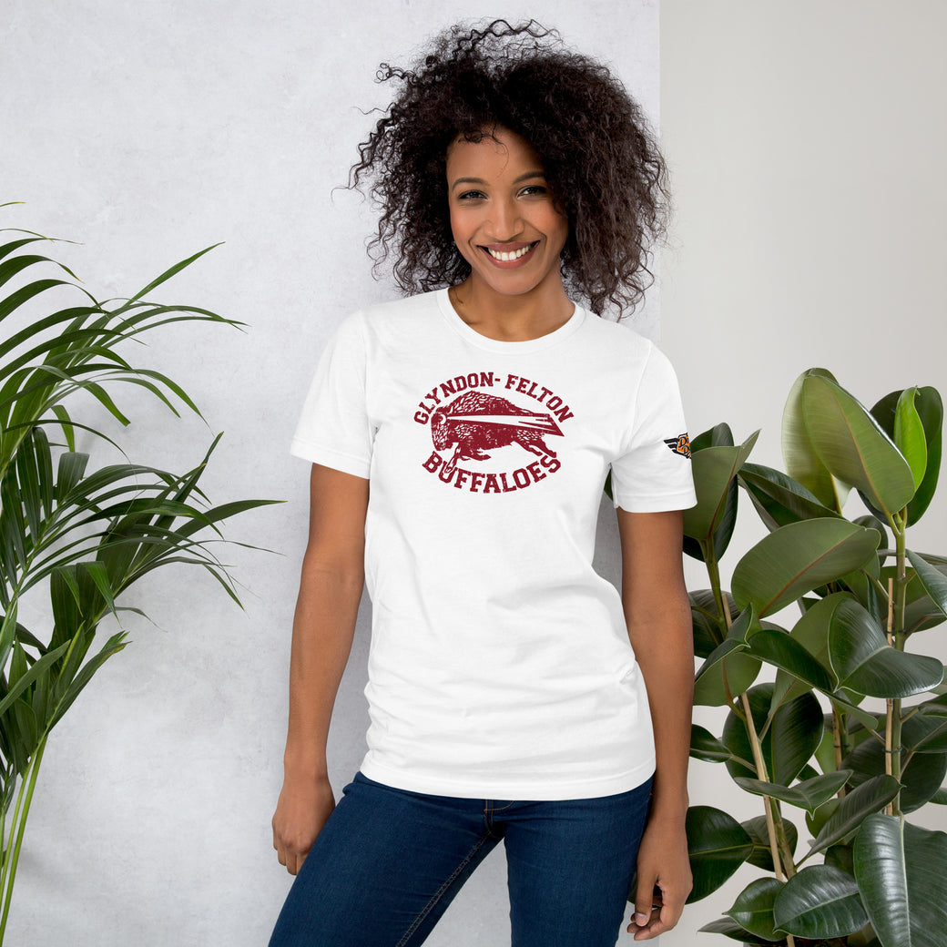 Glyndon-Felton Buffaloes graphic tee in white