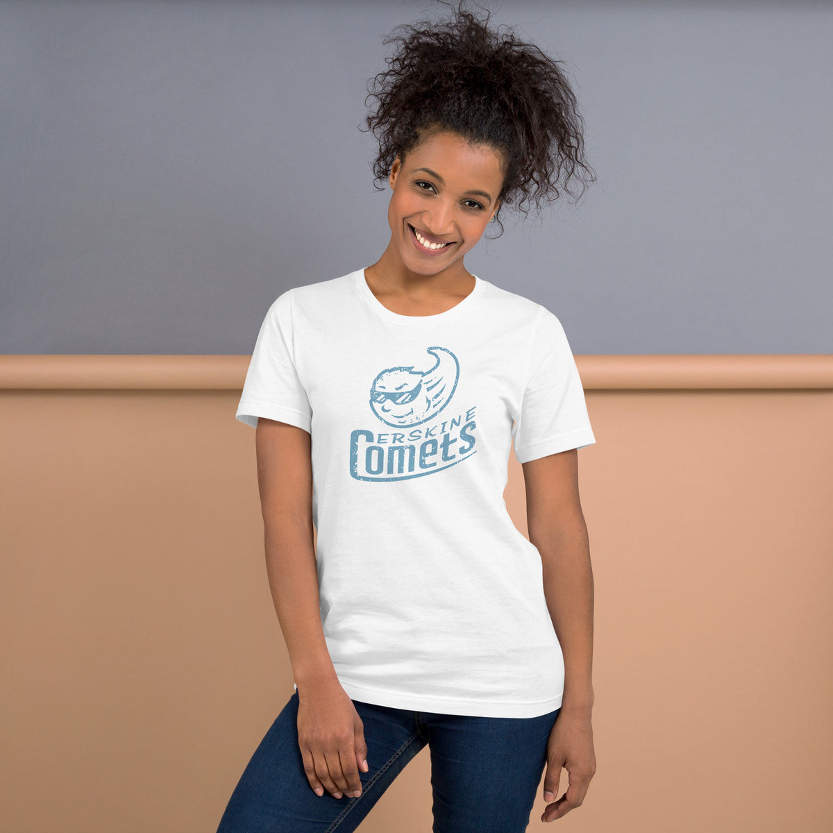 Erskine Comets vintage graphic tee in white, front view