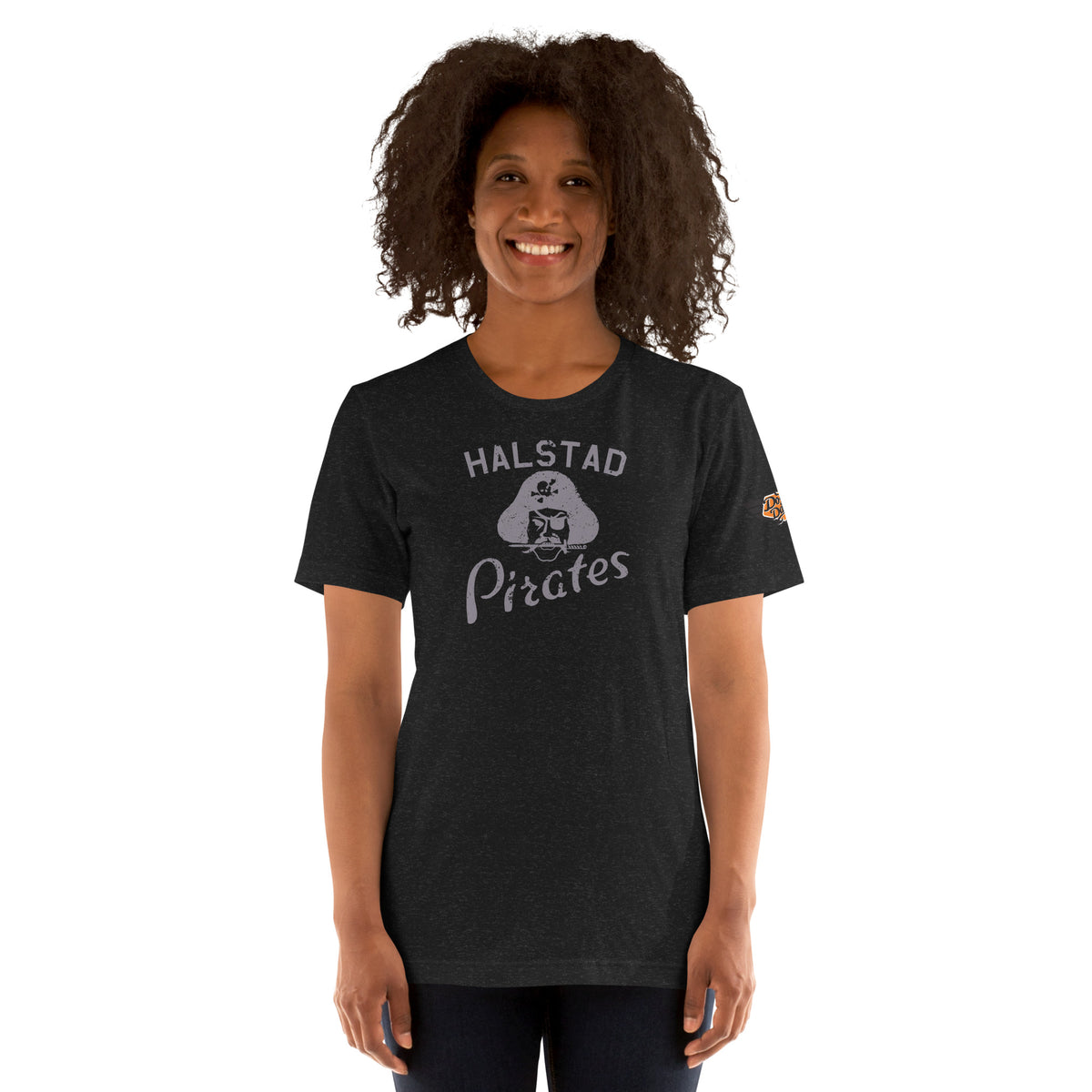 Halstad Pirates vintage mascot t-shirt in black heather 