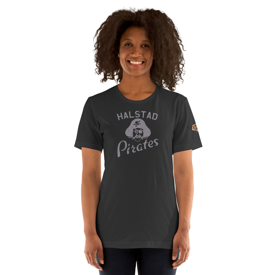 Halstad Pirates vintage mascot t-shirt in dark grey 