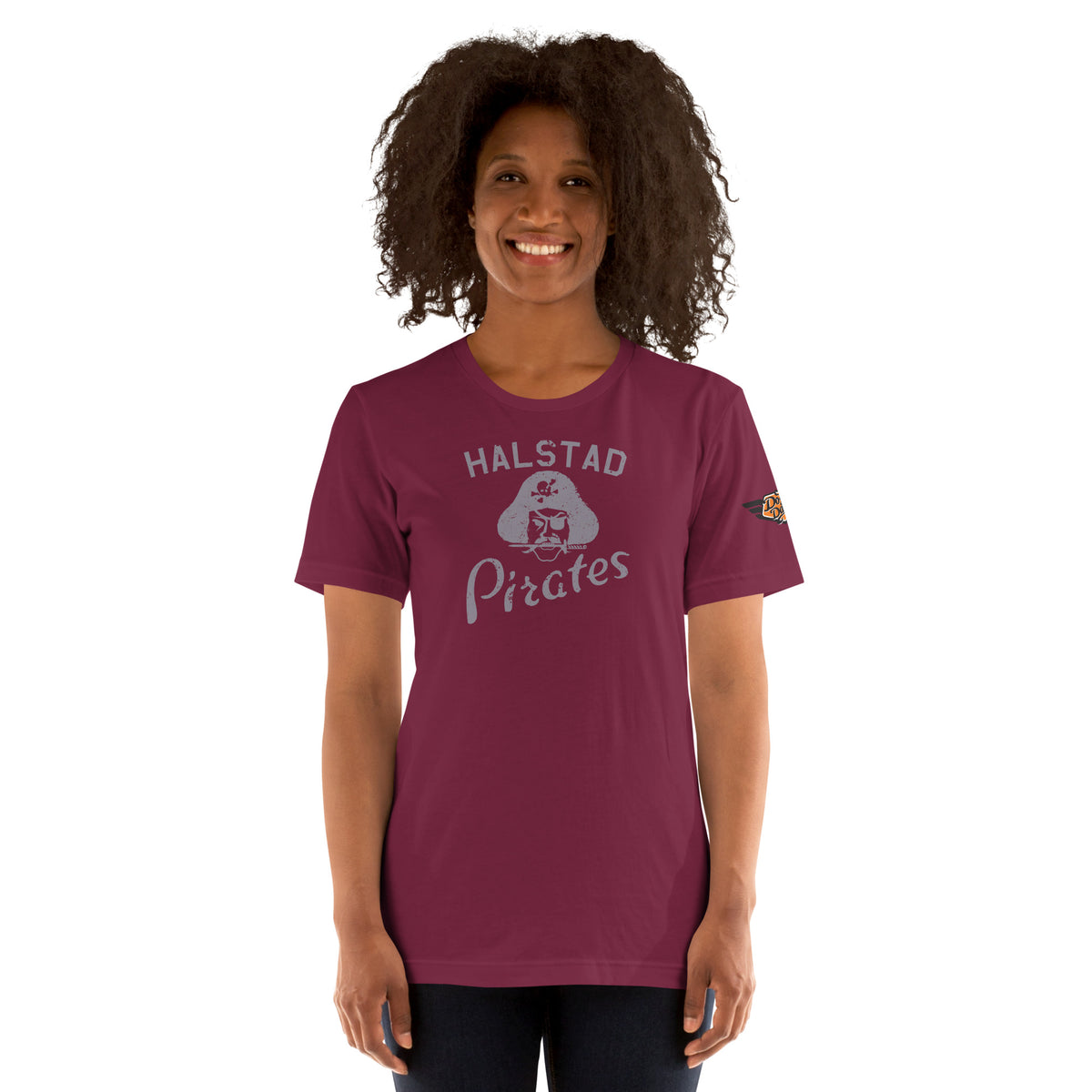 Halstad Pirates vintage mascot t-shirt in maroon 