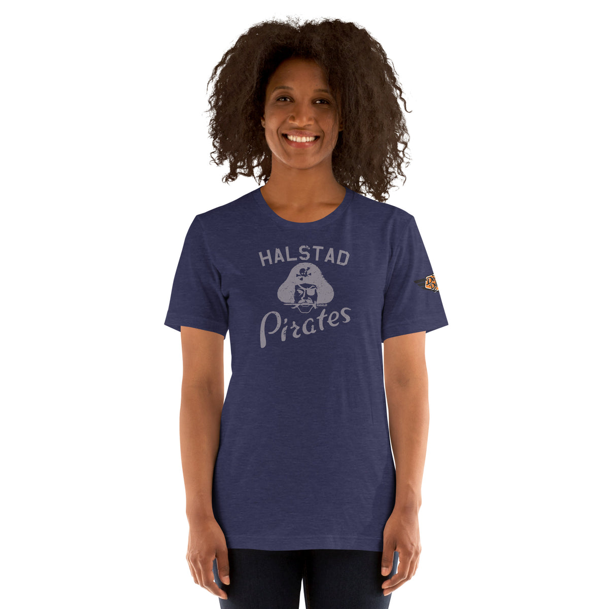 Halstad Pirates vintage mascot t-shirt in navy