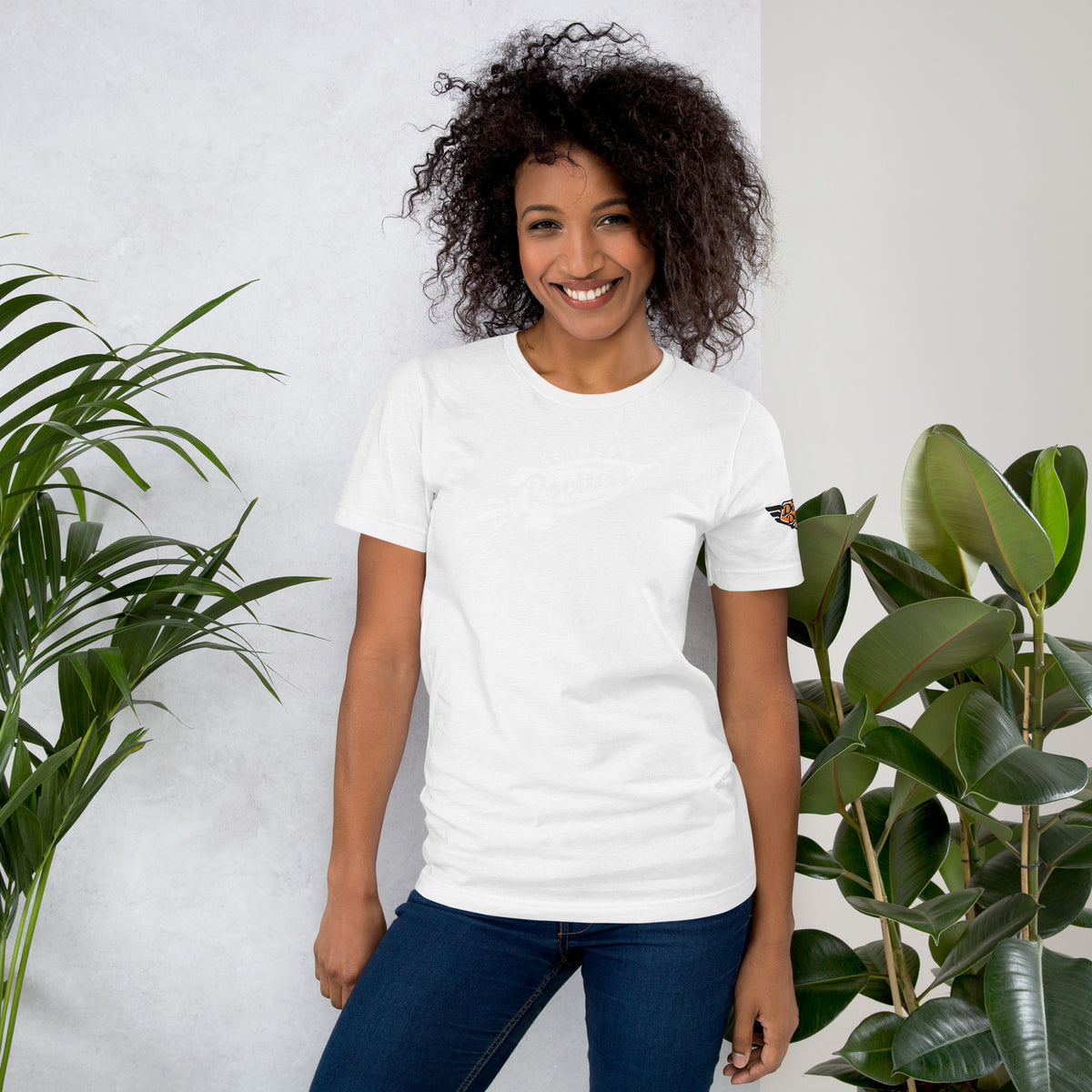 Kennedy Rockets Vintage Tee in solid white blend front view