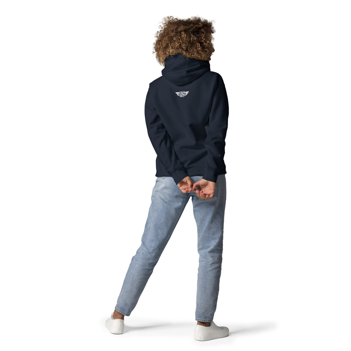 Back view of Madison Dragons retro college mascot sweatshirt
