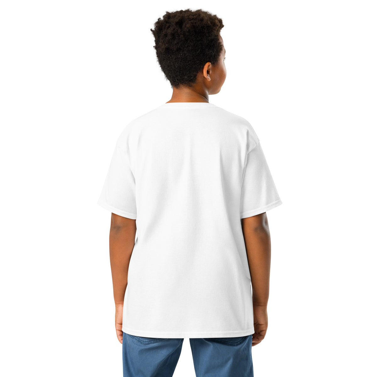 Madison Dragons youth mascot graphic t-shirt in white back view 