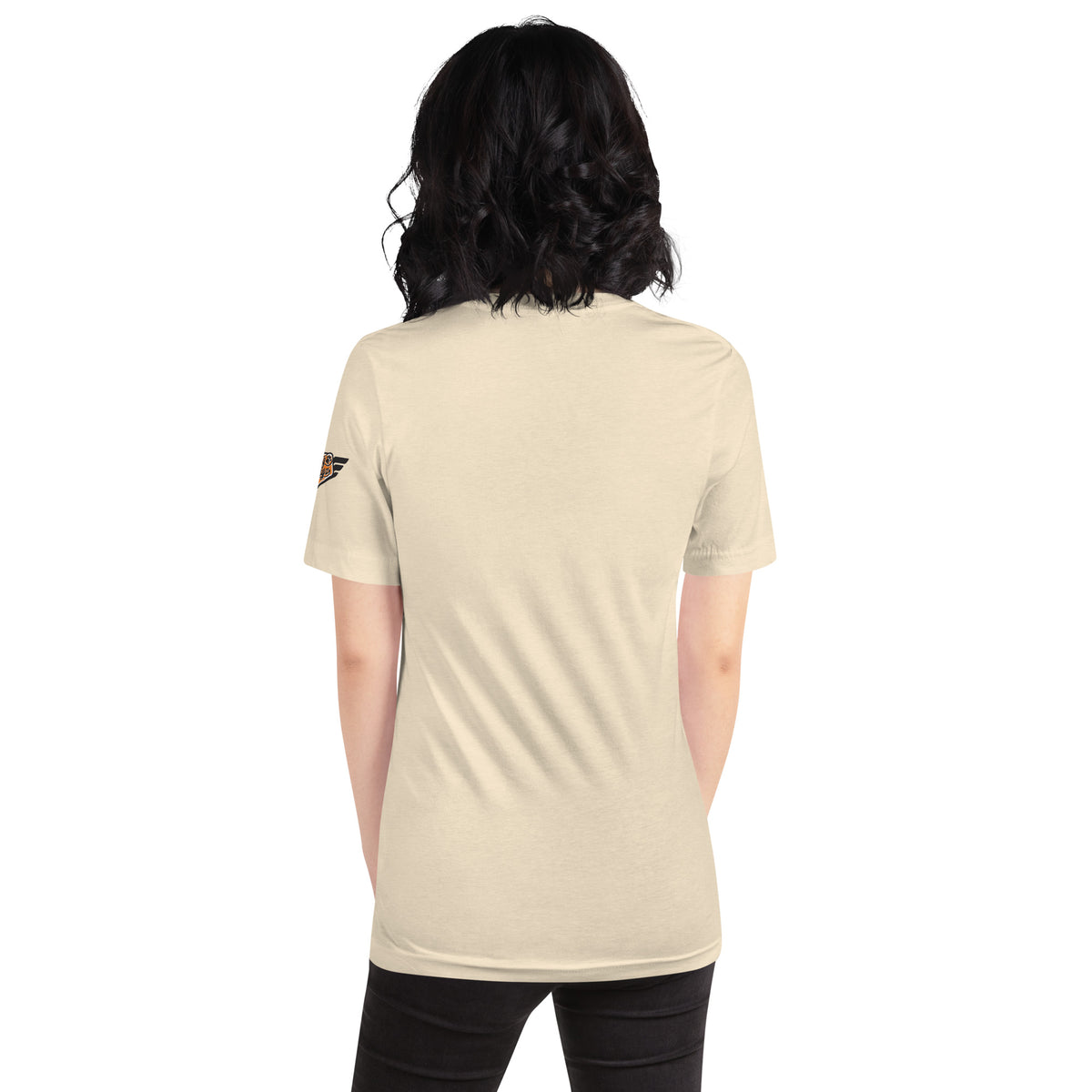 Mapleton Falcons retro college t-shirt in heather natural back view