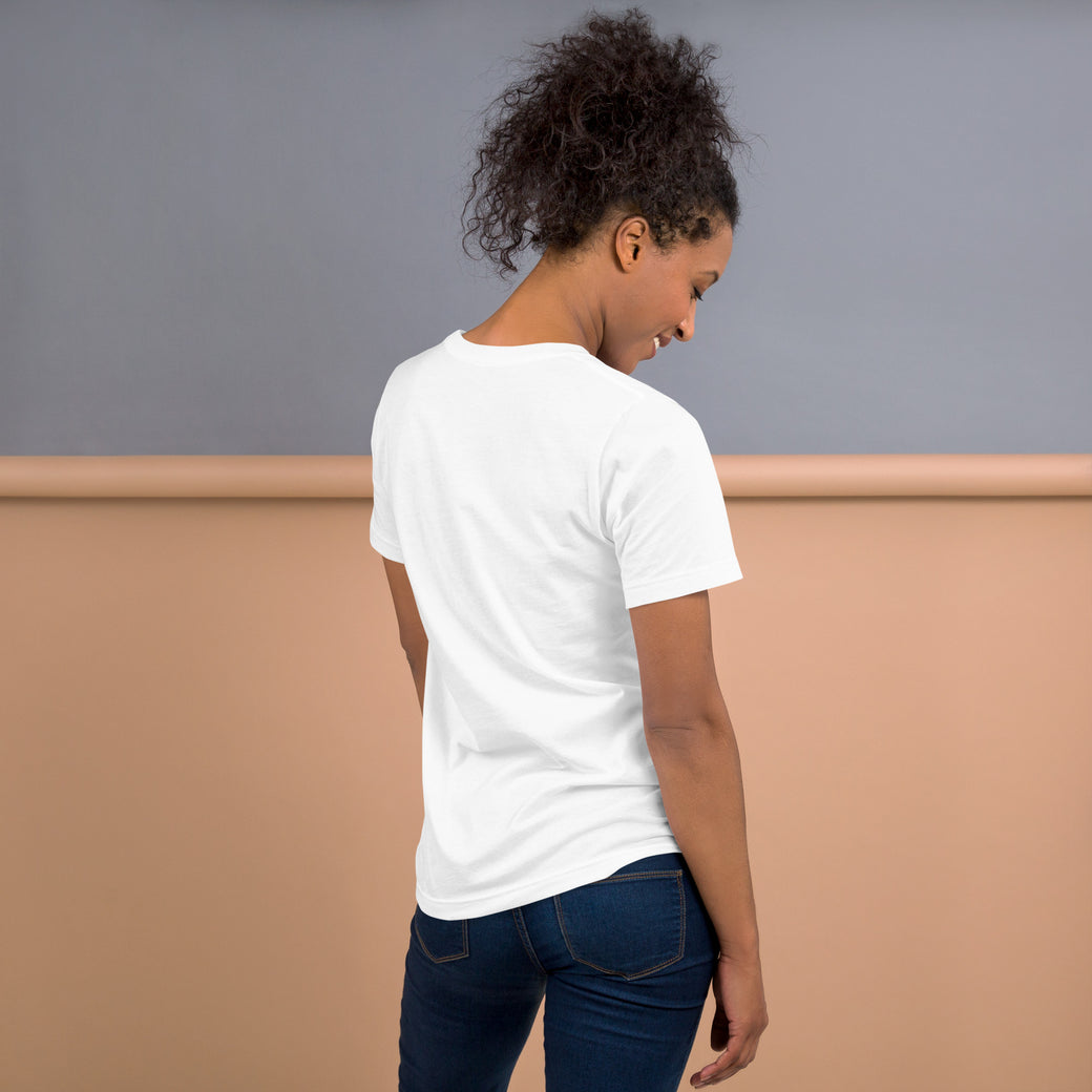 Back view of McIntosh Cardinals vintage graphic tee in white
