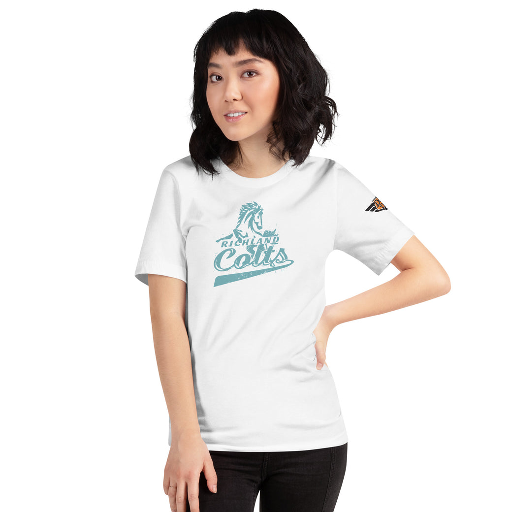 Richland Colts vintage graphic tee in white showing front design