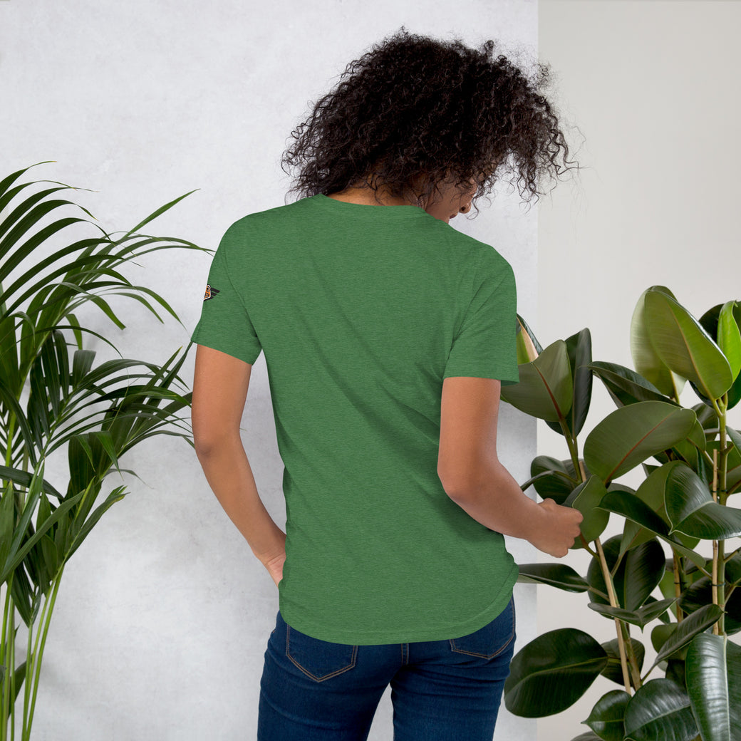 Back view of Twin Valley Tigers vintage tee in green