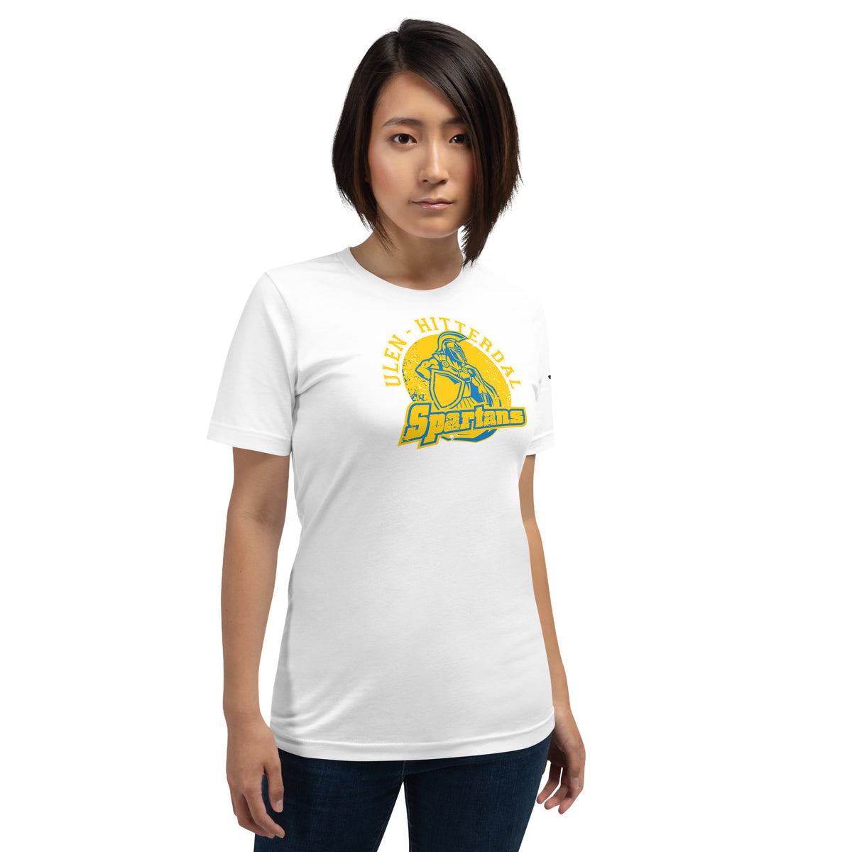 Ulen-Hitterdal Spartans vintage graphic tee in white, front view