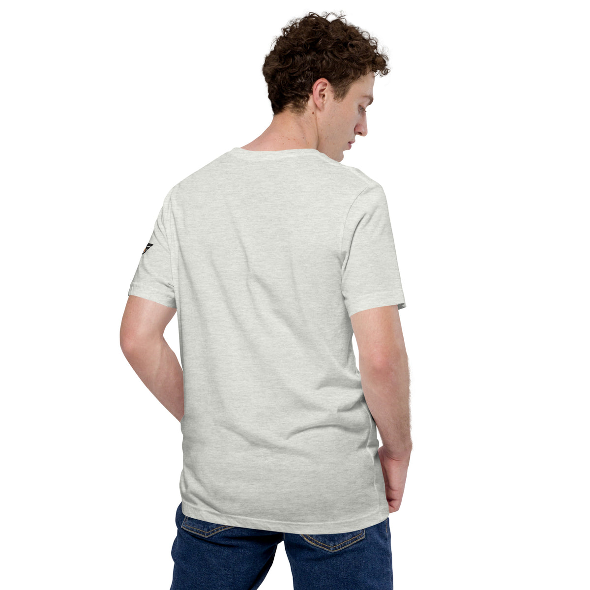 Back view of Walcott Wolves in ash t-shirt